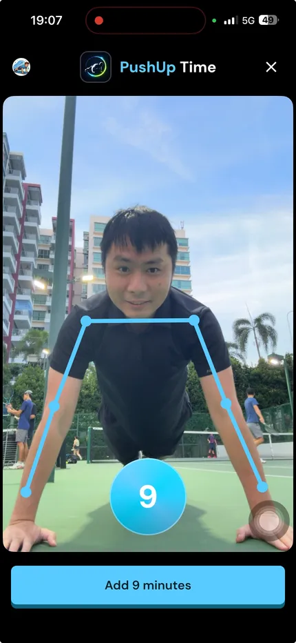 Push-ups counted live by the camera